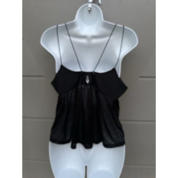 Free People Movement Black Catch Me Drift Tank Top XS Small Semi Sheer OB126447 - Picture 9 of 16